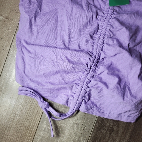 NWT SHEIN EZwear Violet Purple Solid Drawstring Ruched Tee Size 6 - Picture 13 of 16